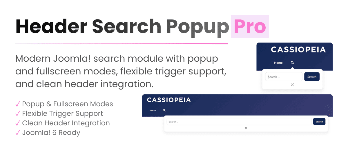 Header Search Popup Pro