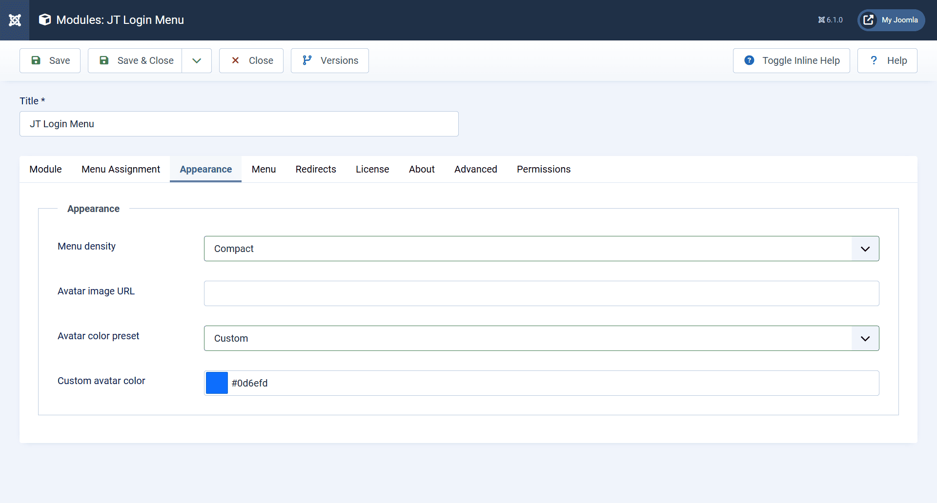 Avatar, Colors and Custom Links