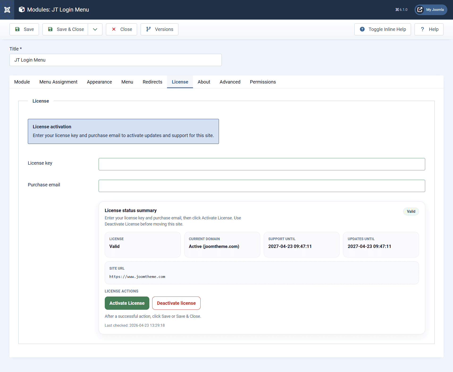 Built-in License Activation