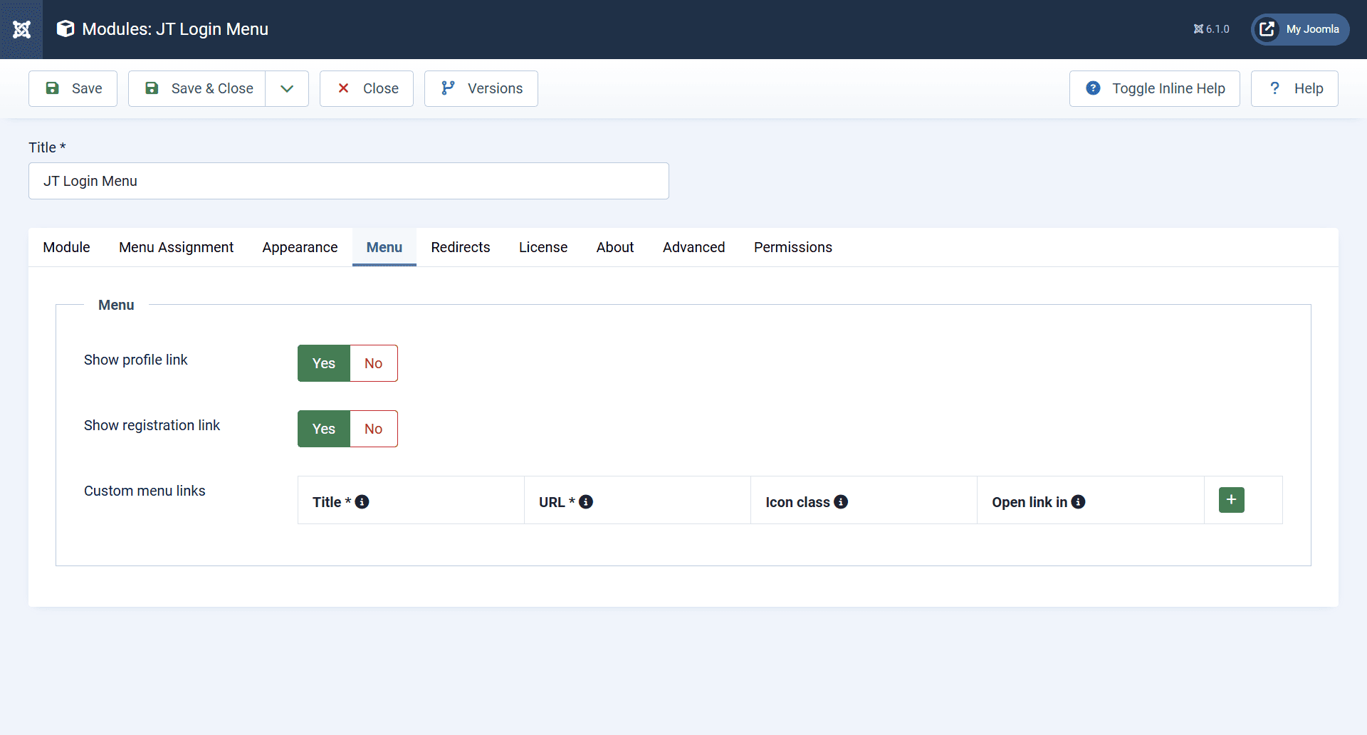 Menu Density Options