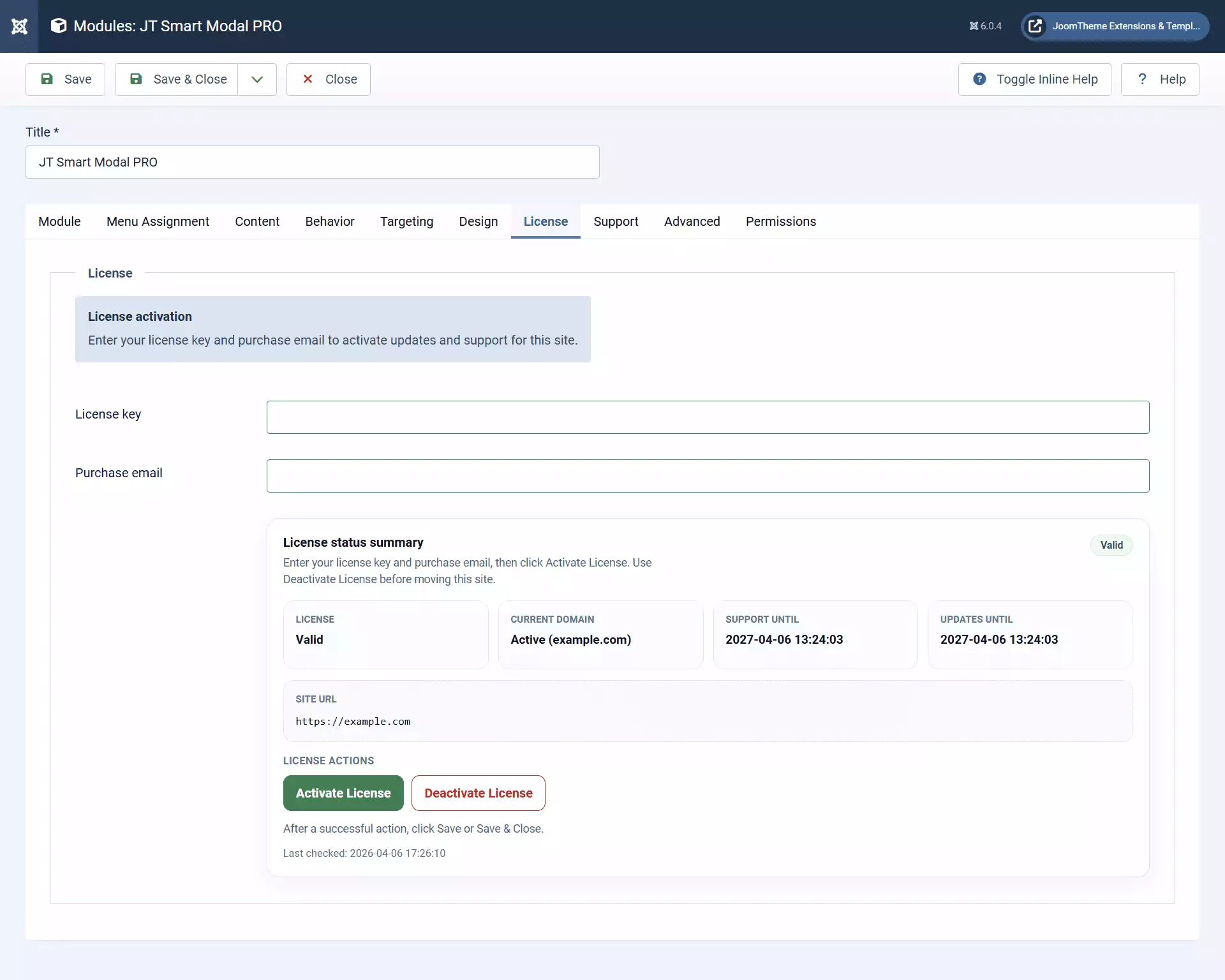 License Activation and Updates