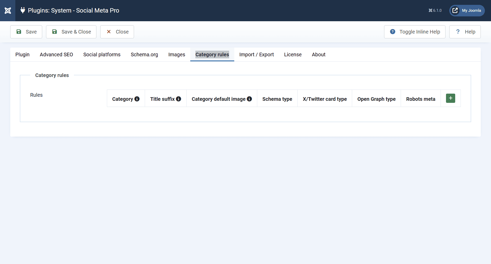 Category-based metadata rules